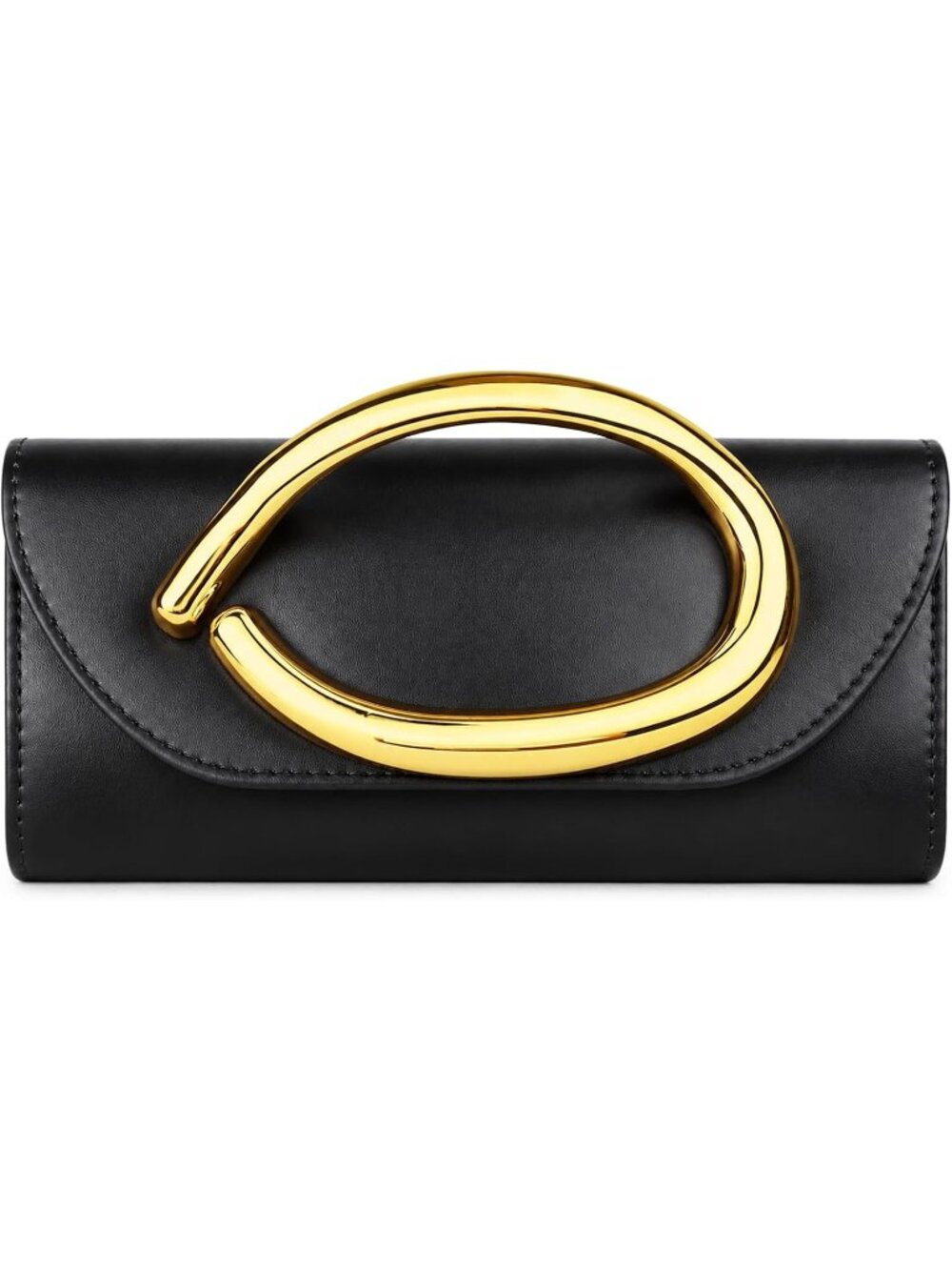 〽️Women's Black Chain Vegan Gold Handle Evening Clutch Purse Wedding Handbags
